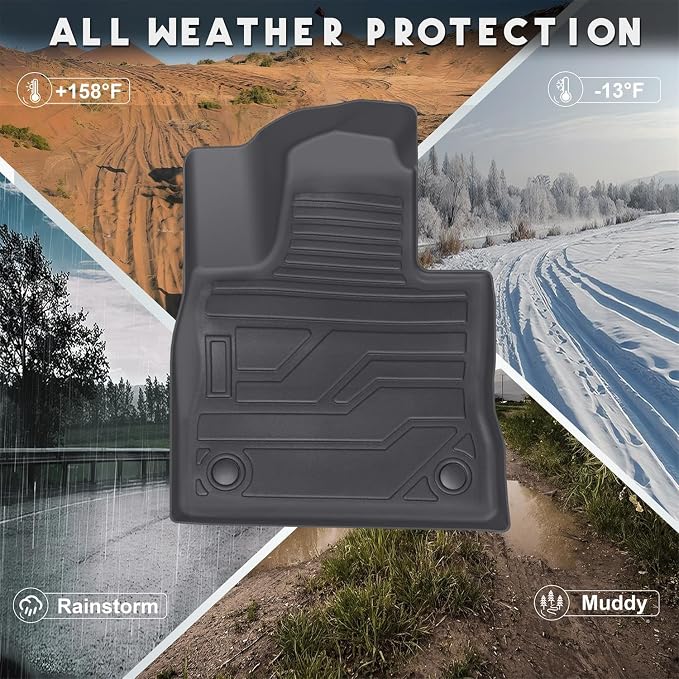 KARPAL Floor Mats for 2020-2025 Ford Explorer (Fit 6 & 7 Seat), Custom Fit TPE All Weather Ford Explorer Accessories 1st & 2nd & 3th Row Floor Liner & Trunk Mat with Backrest Mat