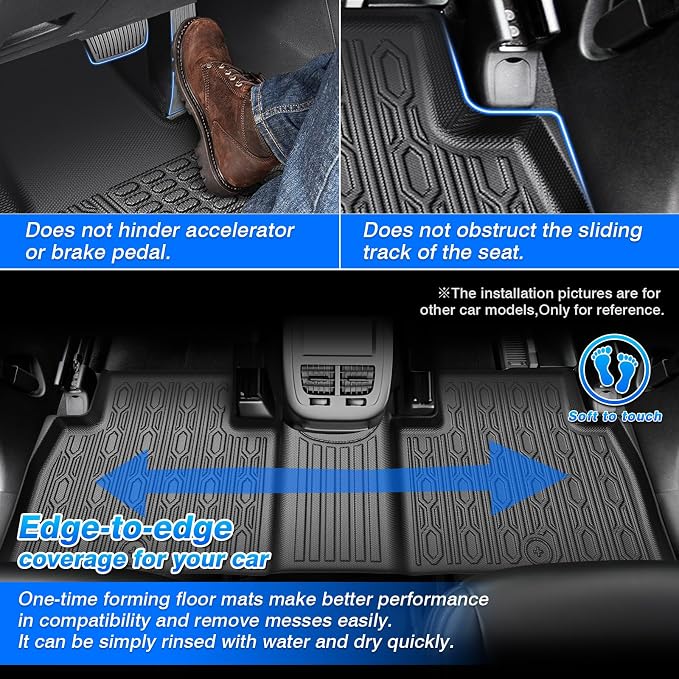 Palisade Floor Mats - Car Mats for Hyundai Palisade 7/8 Seats 2026 (Only Fit Gas), All Weather Full Set Cargo Liner with Backrest Mat for Palisade Accessories, Heavy Duty Waterproof, Black