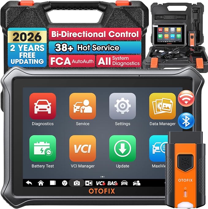OTOFIX D1 Lite 2026 Bidirectional Scan Tool, Wireless Diagnostic Scanner | 2-Year Free Update, 38+ Services, FCA SGW, CANFD & DoIP, All System Diagnoses, ABS Bleeding, Auto VIN, for 99.99% of Cars