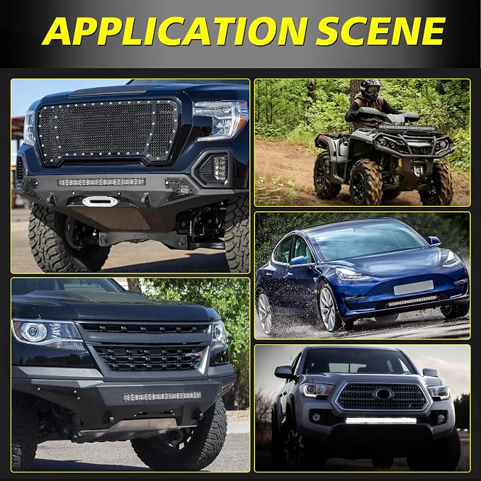 22 Inch Slim LED Light Bar 180W Slim Dual Row Light Bar for Trucks | Spot Flood Combo Beam, 1.6" Slim Single Row Structure
