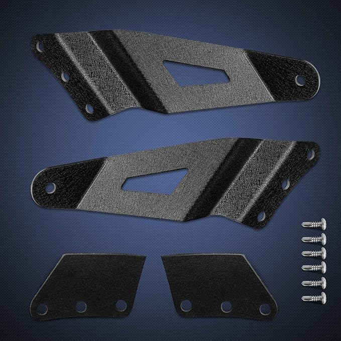 Nilight 90030B 2PCS 50” Curved LED Light Bar Bracket at Upper Windshield Roof Cab for 99-06 Chevy Silverado Suburban Avalanche Tahoe & GMC Yukon Sierra, 2 Years Warranty,Black