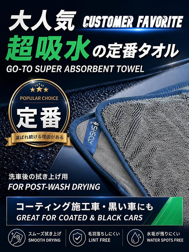 SHSCLY 2-Pack Twist Pile Microfiber Car Drying Towel Gray 20 x 24 in | Just-Right Size. Better Control. Premium Twist Loop Microfiber Towels Designed for Fast, Streak-Free Drying with Less Effort