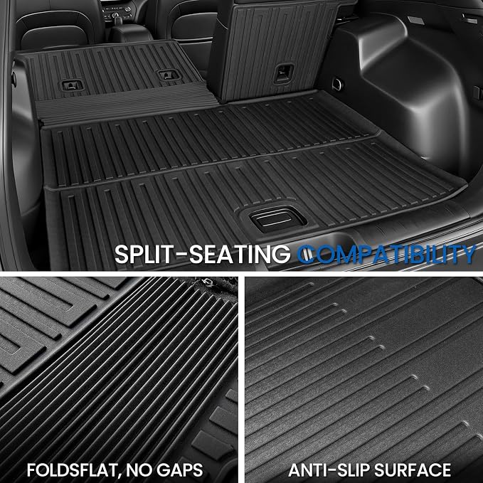 Floor Mats Set for 2019-2023 Jeep Cherokee, All Weather TPE Floor Liners Backrest Mat Trunk Mat Cargo Liner Door Sill Guards Accessories