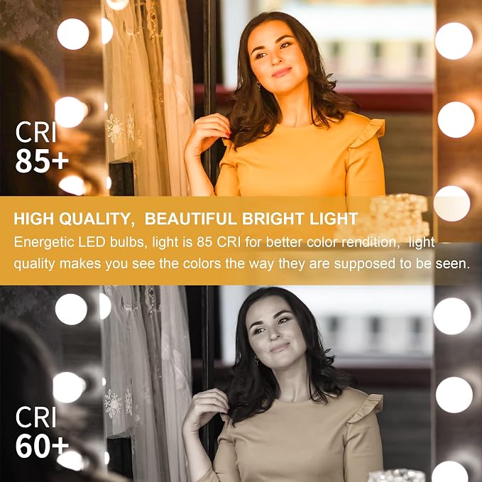Honesorn Light Bulbs 60 Watt Equivalent - G25 Globe LED Bulbs 3000K Soft White E26 Medium Base Light Bulbs for Bathroom Vanity Mirror 5W, 500LM, Non-dimmable, 4 Pack