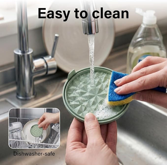 Car Coasters 3.15in[4 Pack] Car Accessories Fit for SUV and Trucks Silicone Mats Non-Slip, Car Cup Holders Insert Coasters, Car Interior Accessories, Decor, Gift Sage Green