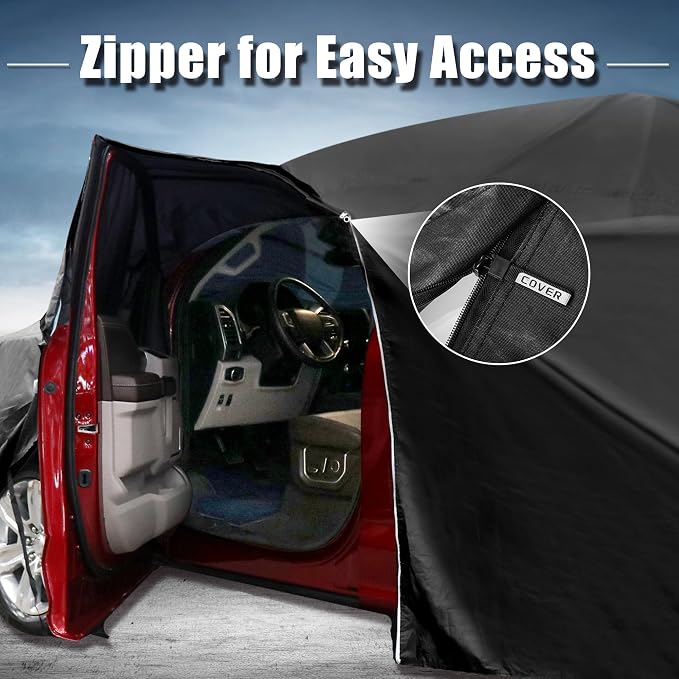 X AUTOHAUX Car Cover for Smart Fortwo 2007-2019 210D-PU Outdoor Full Car Cover All Weather with Door Zipper for Waterproof Windproof Sun Rain Snow Protection
