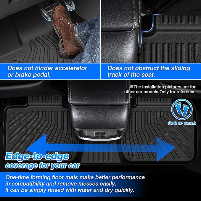 Cartist Custom Fit for Floor Mats Honda Accord 2018 2019 2020 2021 2022 (All Models) Floor Liners All Weather Front & 2nd Row Full Set TPE Waterproof