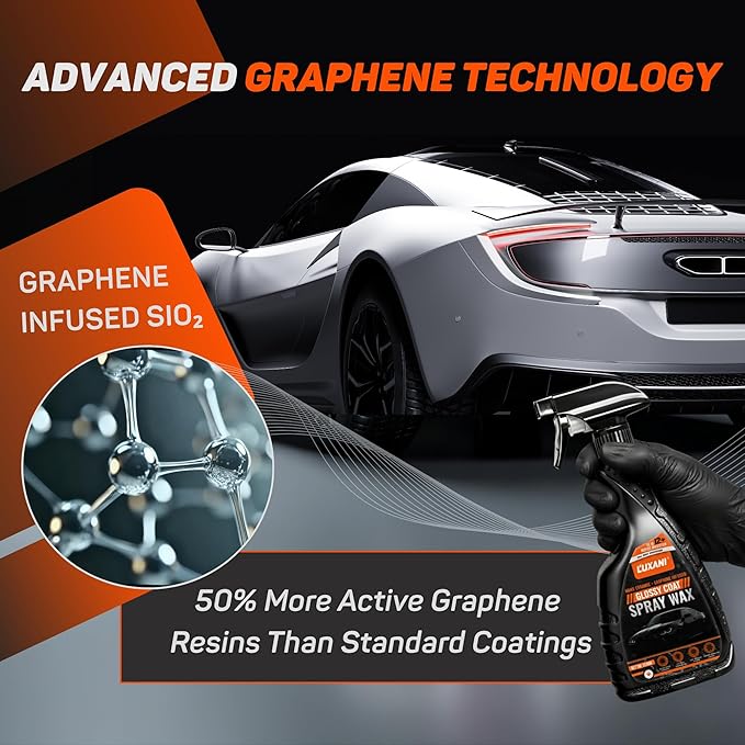Ceramic Spray Coating for Cars - Advanced Graphene Technology | 17oz - Hydrophobic, high-gloss spray-on protection for car paint, Easy Application, Long-Lasting Protection, 50+ Wash Rating
