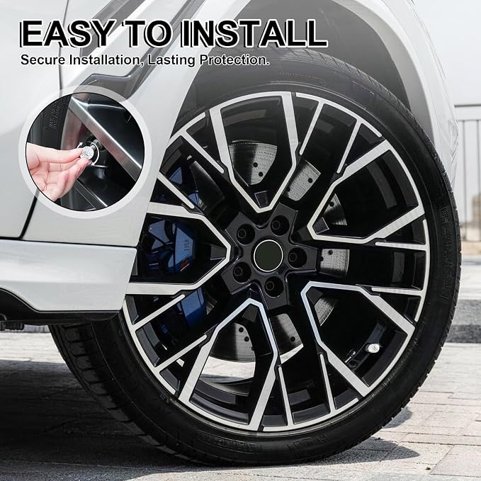 JUSTTOP 4 Pack Handmade Crystal Rhinestone Tire Valve Stem Caps, Wheel Tire Valve, Attractive Dustproof Bling Car Accessories, Universal for Cars, Trucks and Motorcycles-White