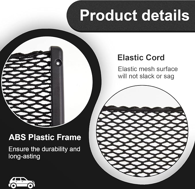 Frienda 1 Pc Boat Storage Net Bag, ABS Plastic Car Framed Mesh Net Holder, Phone & Cargo Organizer with Screws for Auto, Rv, Boat, Pontoon, Truck Pocket Storage (9 x 4 Inch)