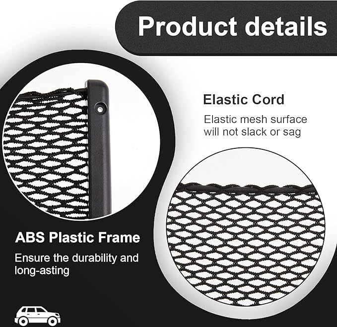 Frienda 4 Pcs Boat Storage Net Bag, ABS Plastic Car Framed Mesh Net Holder, Phone & Cargo Organizer with Screws for Auto, Rv, Boat, Pontoon, Truck Pocket Storage (9 x 4 Inch)