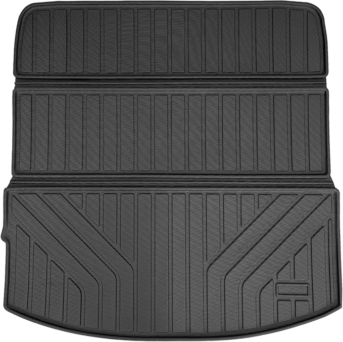 Auxko All Weather Cargo Mat with Back Seat Mat Fit for Mazda CX90 2026 2025 2024 TPE Trunk Mat Accessories All Season Odorless Anti-Slip Black
