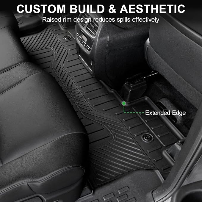 Floor Mats for Honda Pilot 2016-2022 8 Seats (No Elite Models), TPE All Weather Durable Floor Liners for Honda Pilot Accessories