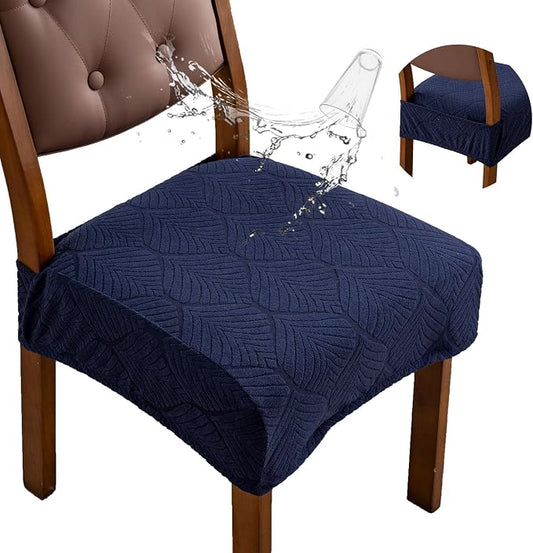 Removable Washable Dining Chair Seat Covers Set of 2,Stretch Jacquard Chair Seat Cushion Protector Slipcovers, Rear Covers