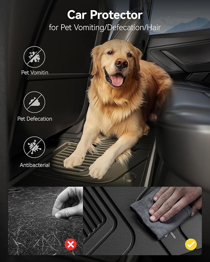 3W Floor Mats & Cargo Liner Fit for 2026 2022-2025 Honda Civic Sedan (Not Fit Hybrid/Manual/Hatchback), TPE Custom Fit Floor Liner and Trunk Full Set Car Mats