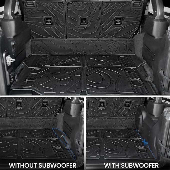 Floor Mats Set for Jeep Wrangler JL 4XE 2021-2025 4-Door (Not fit JK/GAS/2-Door), All Weather TPE Backrest Mat Trunk Mat Cargo Liner Door Sill Guards Accessories