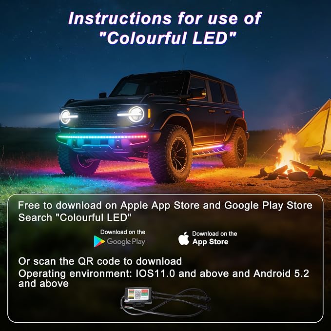 Underglow LED Lights for Cars - 8PCS RGB+IC Chasing Kit with 252 LEDs, IP67 Under Car Neon Lights with APP，Remote Control, Sound Active Multicolor Light Bar for Trucks SUVs RV, 12V Universal Fit