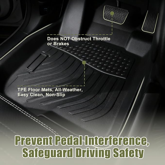 Priprilod Floor Mats & Cargo Liner Custom Fit for Kia Soul 2020-2025(Cargo Floor in Lower Position Only), All Weather TPE Floor Liners Full Set 4PCS Non-Slip Waterproof