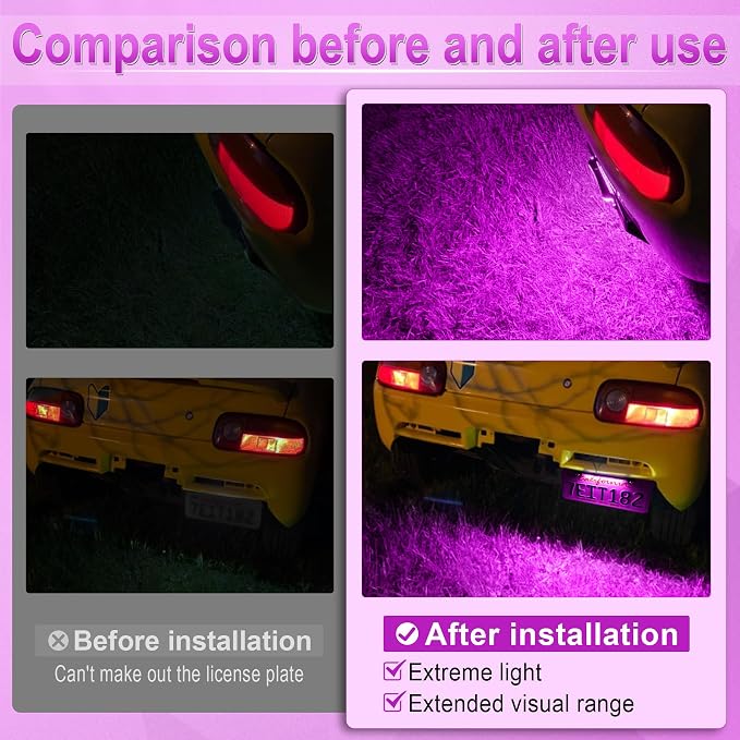 LivTee License Plate Light, Extremely Bright LED License Plate Lights Assembly for Trailer UTV ATV Truck RV Boat, Purple