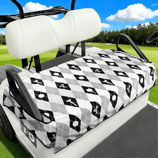Golf Cart Seat Covers Club Car Golf Cart Accessories for Men Women Golf Carts Seat Towel Blanket 2-Seat Golf Cart Decorations