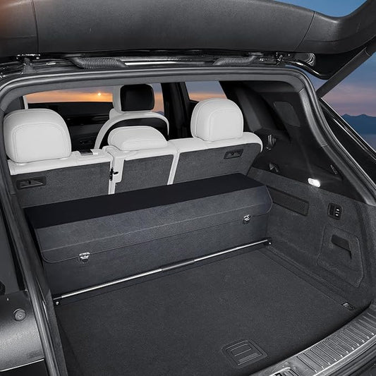 Trunk Organizer for SUV, Collapsible Leather Trunk Organizer for Car with Lid Car Storage for Sedans, Truck, Van, Jeep (Black, 37 x 11.4 x 12.2in)