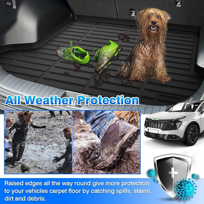 Cartist Cargo Liner for Kia Sportage 2023 2024 2025 & Sportage Hybrid 2023 2024 2025 (Not Fit PHEV, Not Fit 2026) All Weather Trunk Mat for Sportage Accessories Heavy Duty