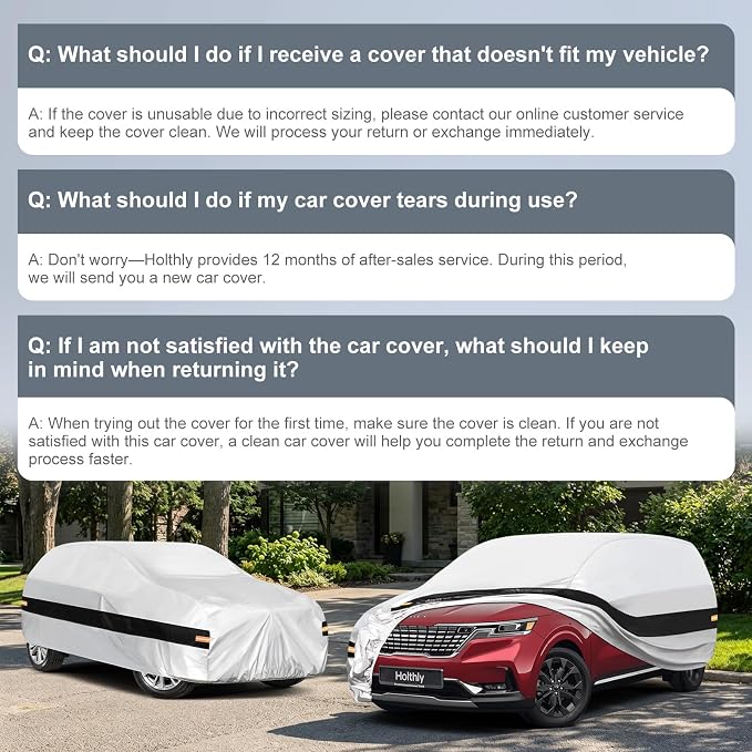 10 Layers Mini Van Car Cover Custom Fit for Kia Carnival/Sedona (2006-2026), Waterproof All Weather for Automobiles, Outdoor Full Cover Sun Dust Rain Protection with Cotton. Silver