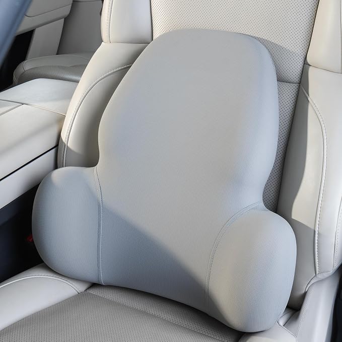 BABUR Memory Foam Lumbar Support Pillow for Car, Lower Back Pain Relief | Ergonomic Back Cushion for Car Seat, Promotes Better Posture, Relieve Pressure for Long Sitting, Sit Comfortably All Day