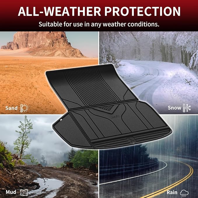 LASFIT Premium Extra Thick Trunk Mats for Tesla Model S & Plaid 2021-2025 | 100% TPE All Weather Custom Fit Frunk Mat Sub Trunk Mat Cargo Liner Set, 3PC Black