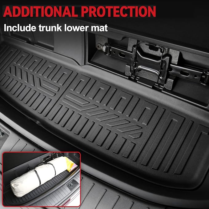 GALVAGNIATE Floor Mats for Hyundai Palisade 2020-2025, All Weather Floor Mats Trunk Cargo Liner with Backrest Protectors Accessories, Full Coverage Set (Fit 7/8 Seats)