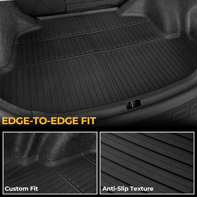 Floor Mats for Toyota Corolla 2014-2019, All Weather Floor Mats Trunk Cargo Liner and Door Sill Guards Accessories, Full Coverage Set (Fit Sedan Models)