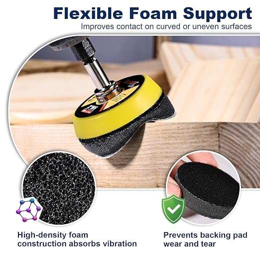 199 PCS 2 Inch Wet Dry Sanding Discs 60-10000 Grit Hook and Loop Sandpaper | Drill Sanding Attachment Polishing Kit Headlight Restoration Kit with Rotary Tools for Auto Metal Glass Resin Wood Jewelry