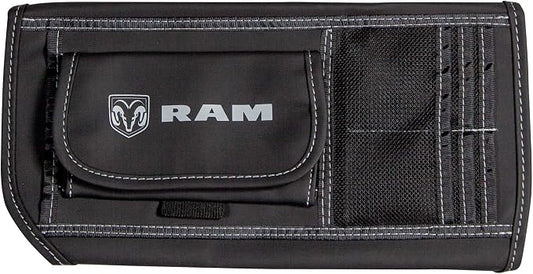 Plasticolor 006197R01 RAM Logo Car Truck or SUV Sun Visor Organizer, Auto Interior Pocket Organizer, Registration and Document Holder, Personal Belonging Sunglass Storage Pouch Organizer