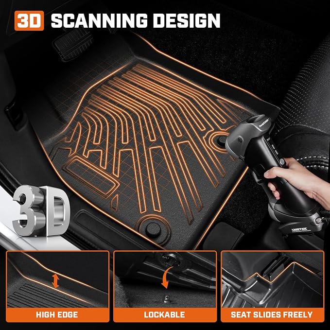 Mixsuper Outlander Floor mats-Floor mat for Mitsubishi Outlander 2022-2025 (Not phev or Sport),All Weather TPE Rubber Floor Liners Protection for Outlander Accessories,3 Row Anti-Slip Car Mats, Black