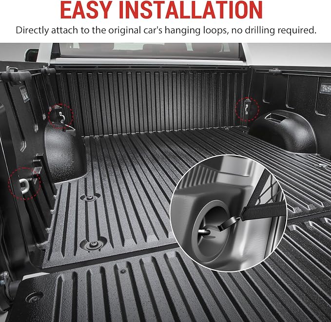 Highly Elastic Cargo Net Fit for Pickup Truck Bed Cargo Netting Cover Stretchable Mesh Organizer for Pickup Truck Bed Accessories(Pickup Bed Net)