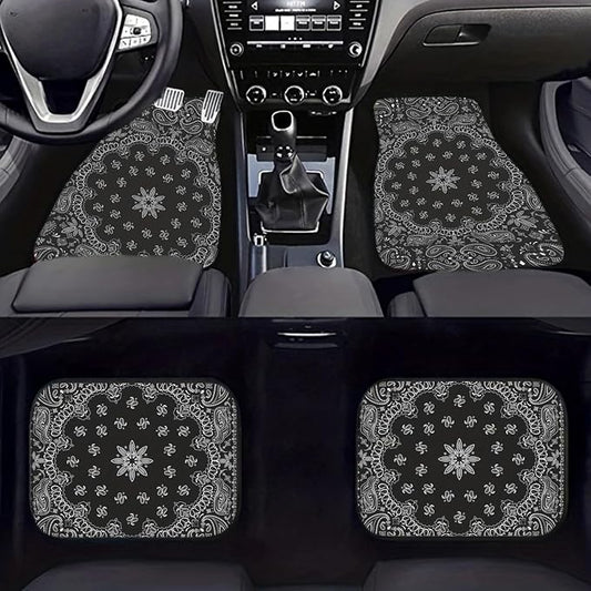 Car Floor Mats Non-Slip Automotive Floor Mats All-Weather Front Rear Car Floor Foot Mat Sets of 4 Pieces Foot Mats Rugs Carpet for Car Trucks SUV Sedans (NO.31)