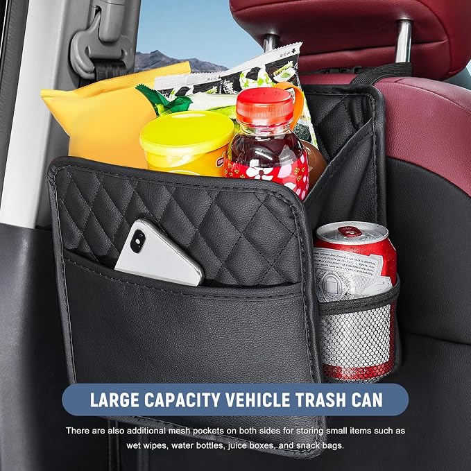 Car Back Seat Organizer, Waterproof Multipurpose Auto Seat Back Hanging Organizer with Mesh Pockets, Large Capacity Foldable Headrest Storage Bag for Most Vehicles