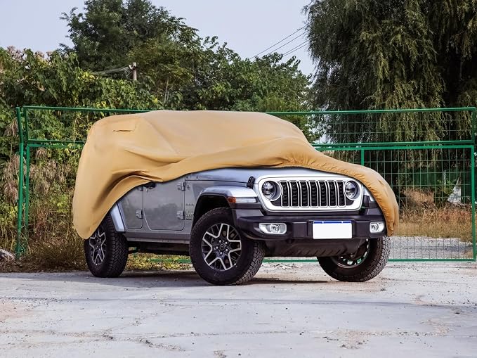 Heavy Duty Outdoor Car Cover Custom Fit for 2007-2026 Jeep Wrangler 4 Door, Windproof All Weather Waterproof Sun Rain UV Dust Snow Protection Outdoor Car Covers