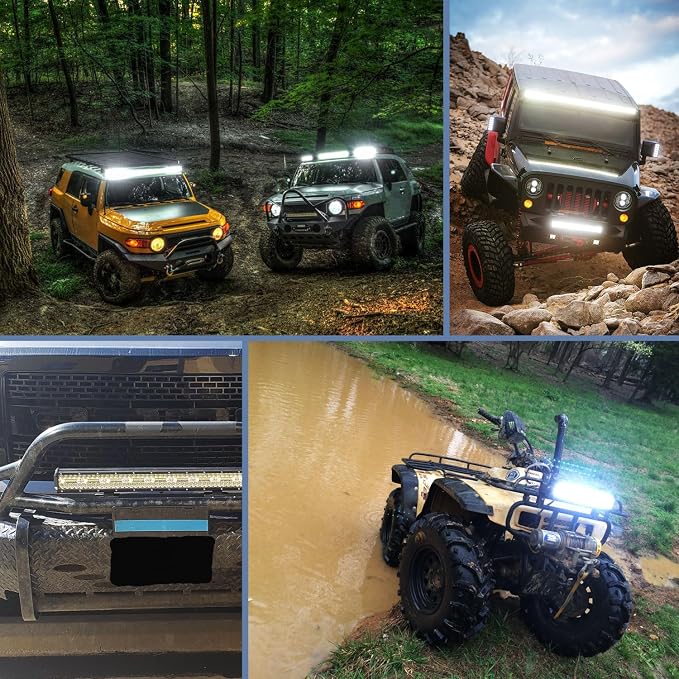 Nilight LED Light Bar 20Inch 420W Flood Spot Combo Triple Row Driving Lamp Roof Bumper Off Road LED Work Lights Pods for Van Camper Wagon Car Pickup Golf Cart ATV UTV SUV Truck Boat 4x4