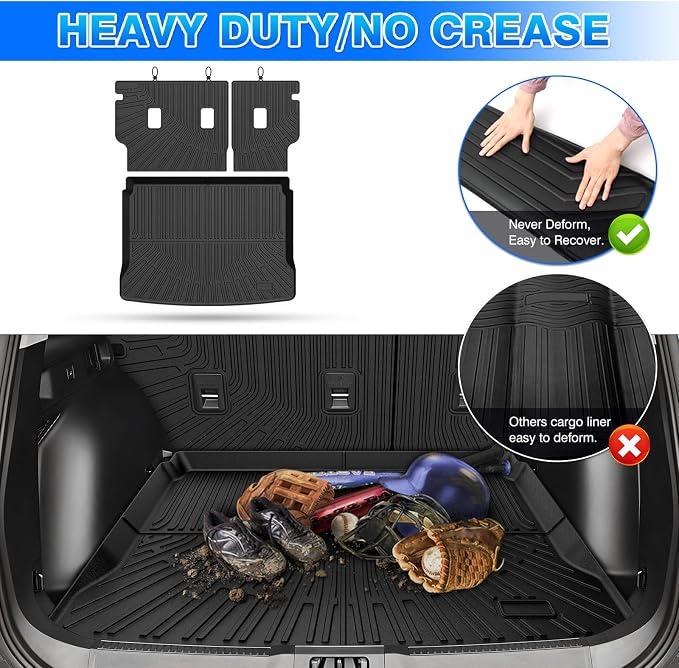 Bronco Cargo mat - Trunk Mat for Ford Bronco Sport 2021-2026(Only for Sport), All Weather Trunk Mat & Backrest Mat for Bronco Accessories, Heavy Duty Rubber Mats, Car Accessories