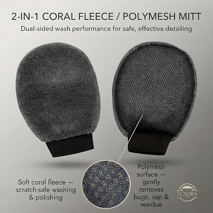 Car Cleaning Kit for Men | Premium Car Wheel Cleaning Brush, 300GSM Microfibre Waffle Weave Towels, 800GSM Coral Fleece Car Drying Towel