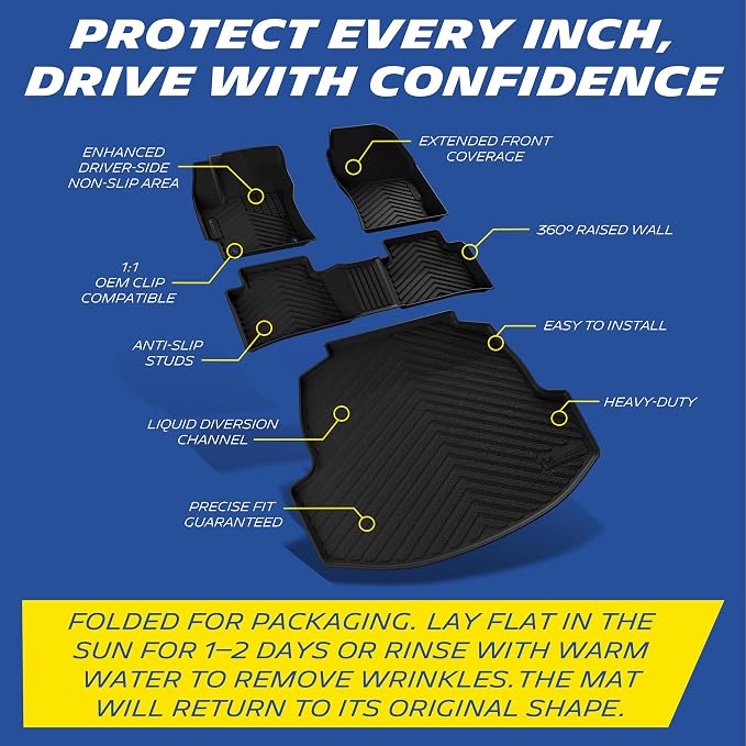 Michelin Vehicle Mats, All-Weather TPE Custom Fit Liner for 2020-2026 Toyota Corolla Sedan (4 Piece), Not for Cross & Hatchback & AWD, Premier