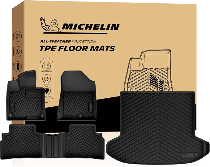 Michelin Vehicle Mats, Premier Series All-Weather TPE Custom Fit Liner for 2023-2026 Kia Sportage Gas Floor Mats, Not Fit Hybrid or PHEV (4 Piece)