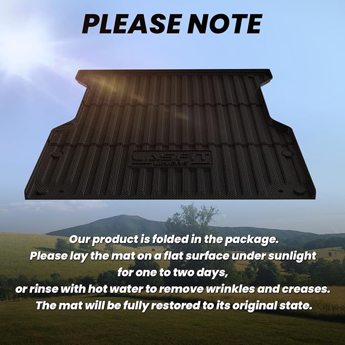 LASFIT Bed Mat for Toyota 2024-2026 Tacoma (5FT/5'Bed) Truck Bed, All Weather 5 ft Rubber Car Bed Liner for Toyota Tacoma 2024 2025 2026 Accessories, TPE Trunk Mat&Bed Liner (Not Fit Drop-in Liners)