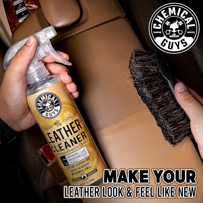 Chemical Guys, Colorless & Odorless Leather Cleaner for Interiors, 1 Gallon | For car seats, furniture, apparel, boots, pH balanced for natural, synthetic, faux and pleather, professional size