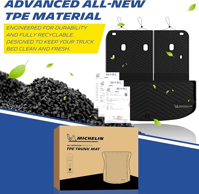 Michelin Vehicle Mats, Premier Series All-Weather TPE Custom Fit Liner for 2027 Kia Telluride 7 & 8 Seats Trunk Mat (1 Piece)