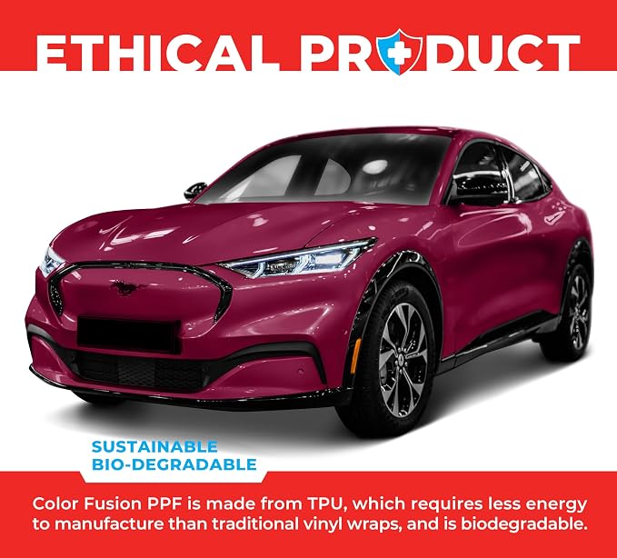 ColorFusion PPF by VViViD, Gloss Dark Star Ruby Magenta Dry Apply PPF Vinyl Car Wrap Roll 60ft x 5ft