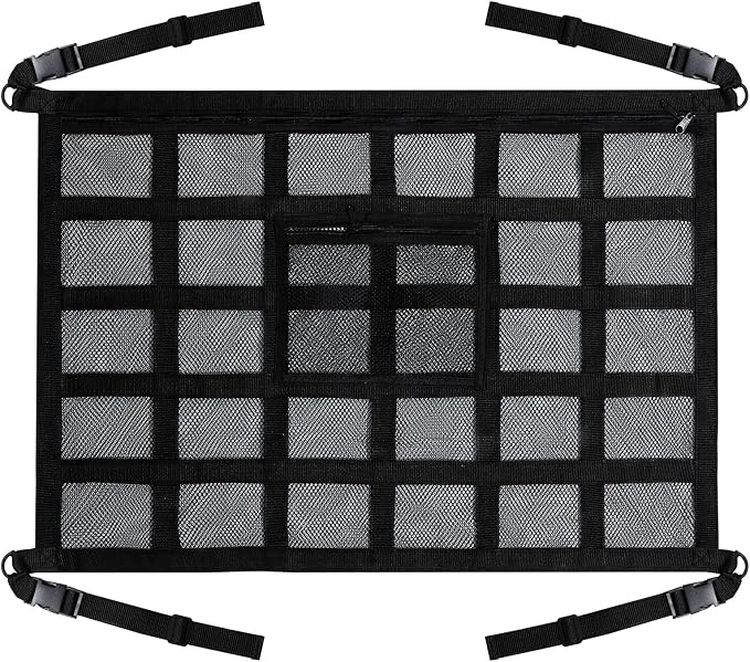 KOZR Car Ceiling Cargo Net - 31.5"*21.6" Car Ceiling Storage,Effortless Cargo Organization, Heavy-Duty Load Capacity, Secure & Reliable Design
