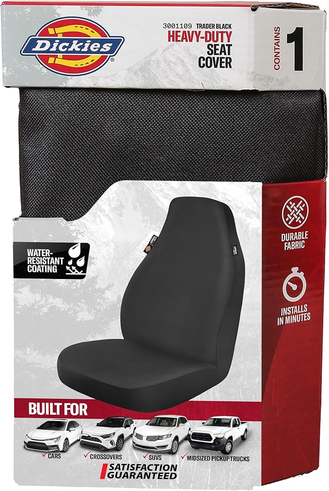Dickies Heavy Duty Water-Resistant Trader Seat Cover, Black