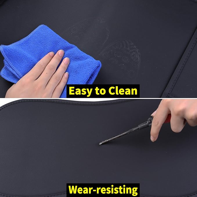 Aierxuan Rear Car Seat Covers Custom Fit 2009-2026 Ford F150 and 2017-2026 F250 F350 F450 Super Duty Crew Cab Pick-up Truck, Automotive Vehicle Cushion with Waterproof Leather (Black and Red)